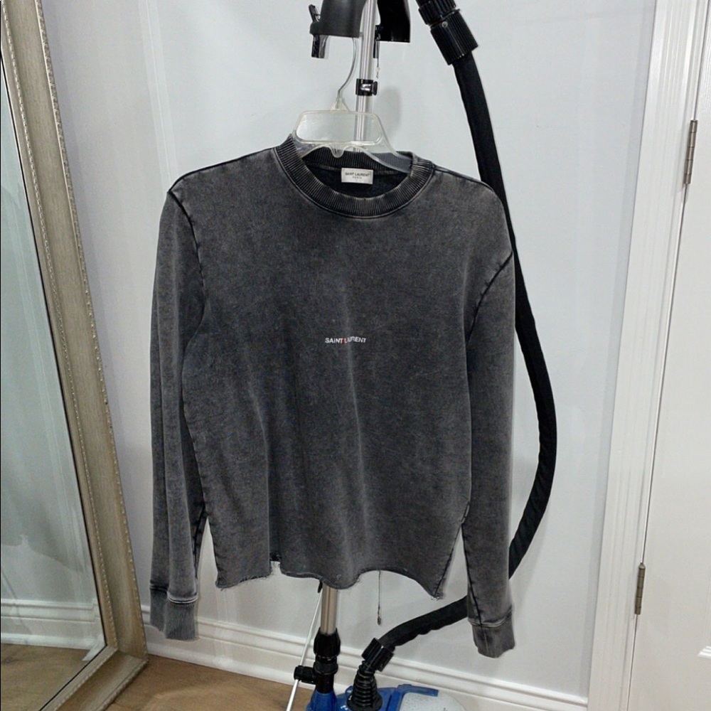 Ysl Distressed Sweater in Grey